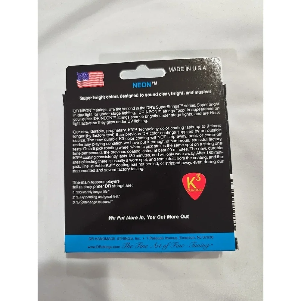 DR Strings Hi-Def NEON Blue Coated Medium (10-46) Electric Guitar Strings